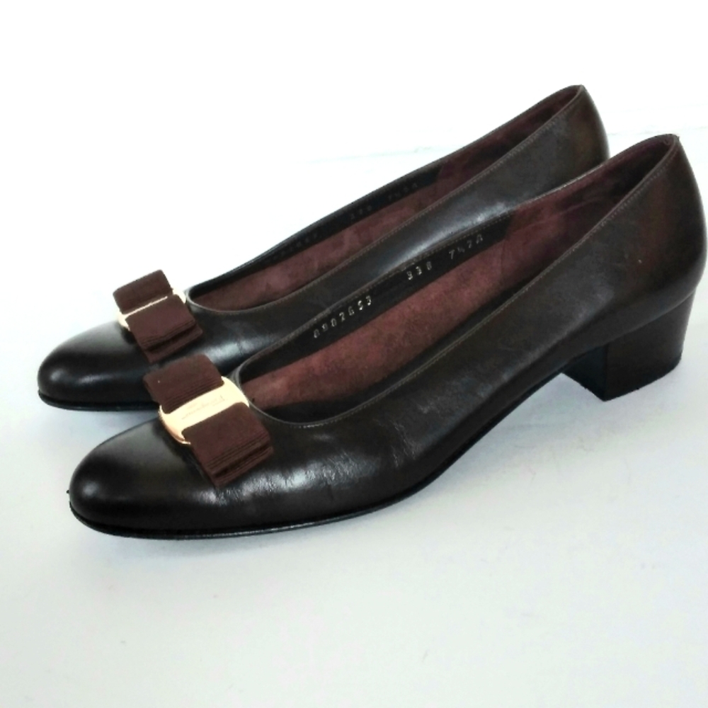Ferragamo brown leather shoes sz 7.5